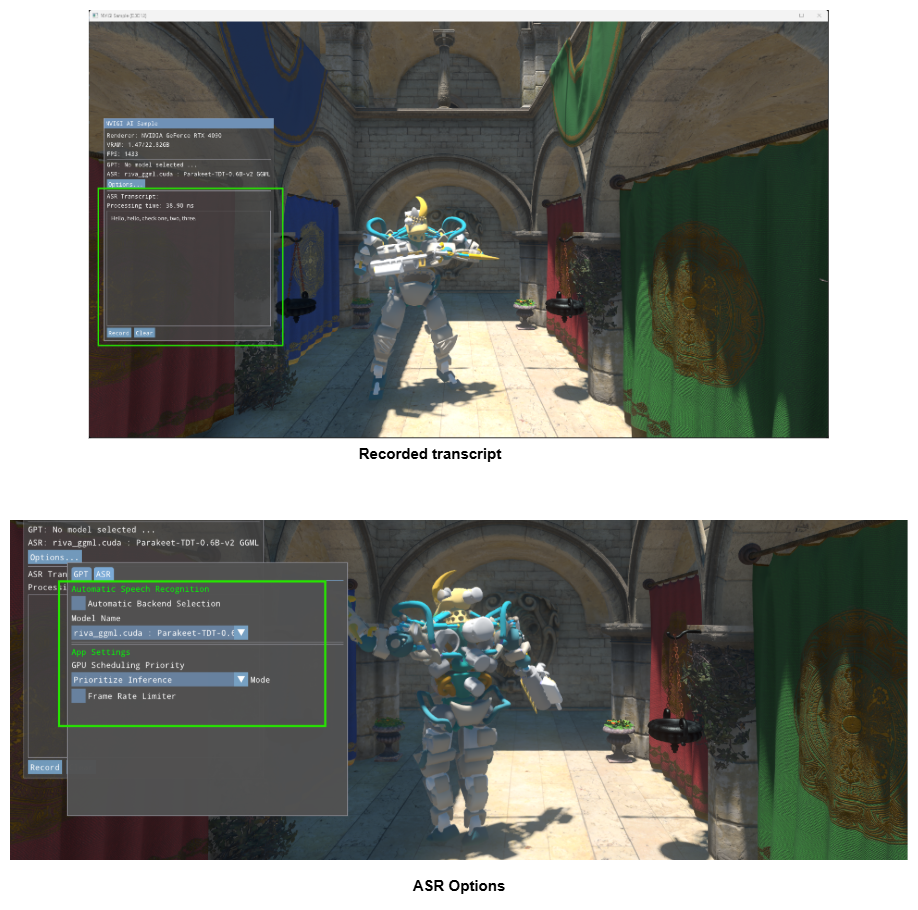 ASR backend dropdowns for default (D3D12) and -vk launch modes