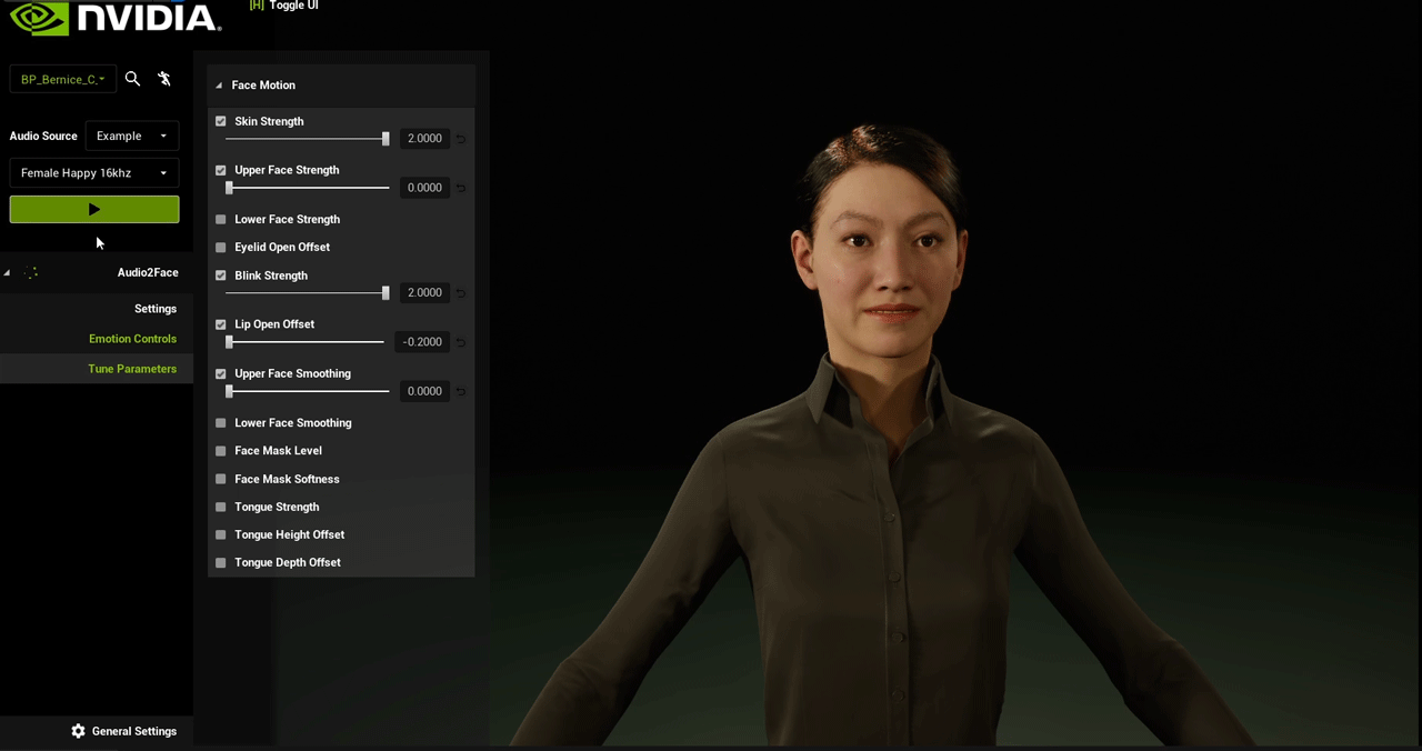 Audio2Face-3D Unreal Engine plugin