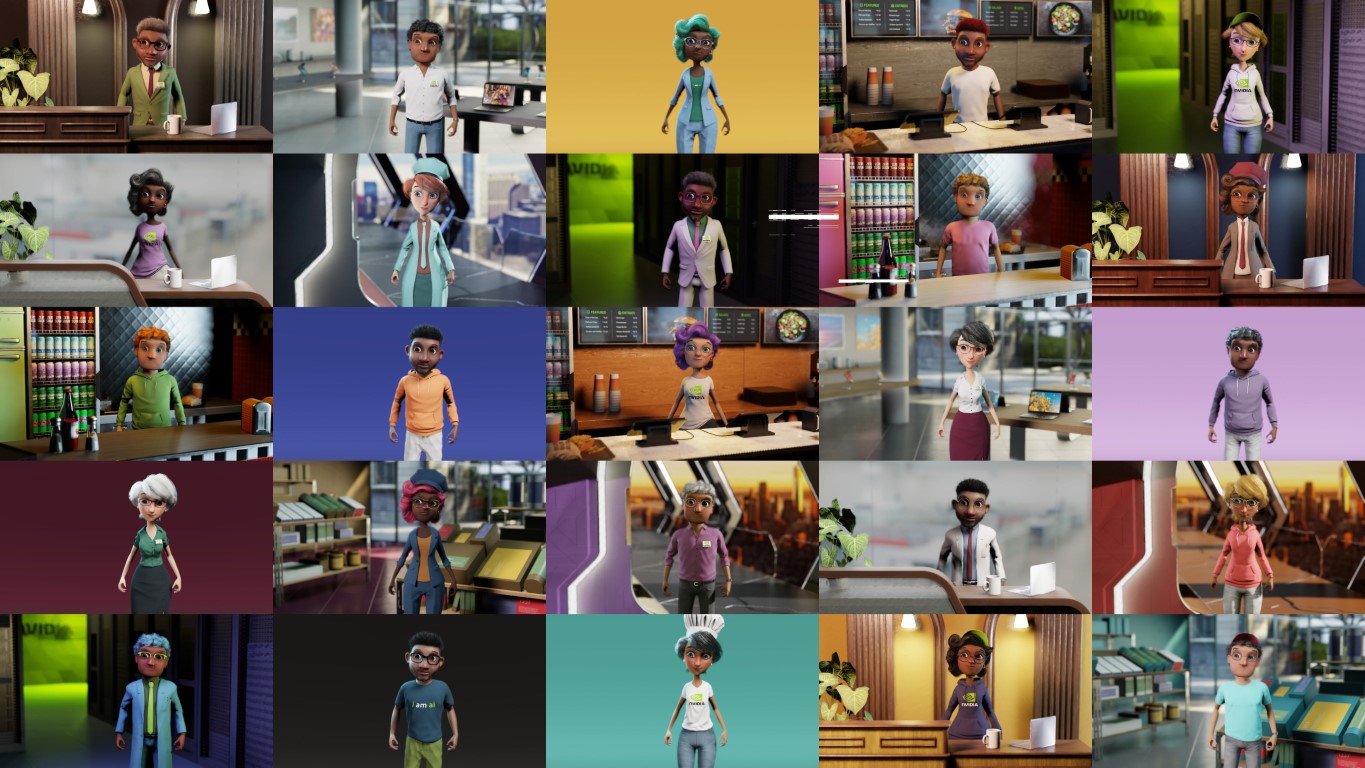Avatar scenes created with the avatar configurator