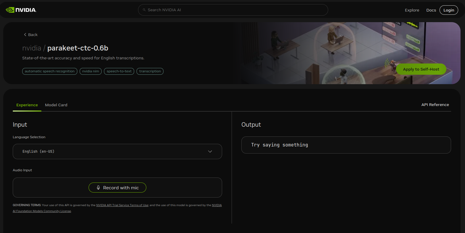 Try out the ASR NIM online now.