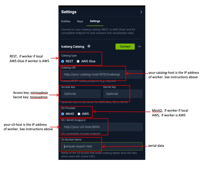 Viewer connection settings