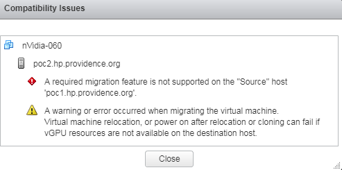 Screen capture showing the Compatibility Issues error window