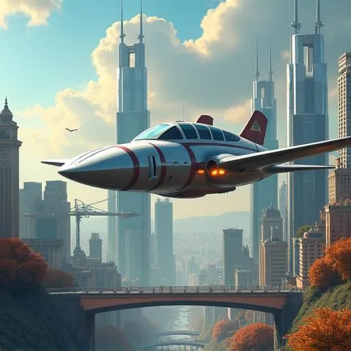 Generated image: a futuristic city with flying cars