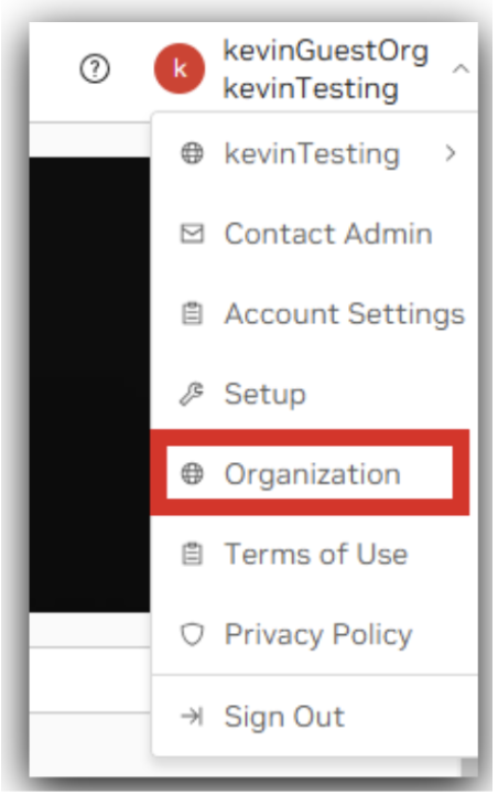 Confirm organization