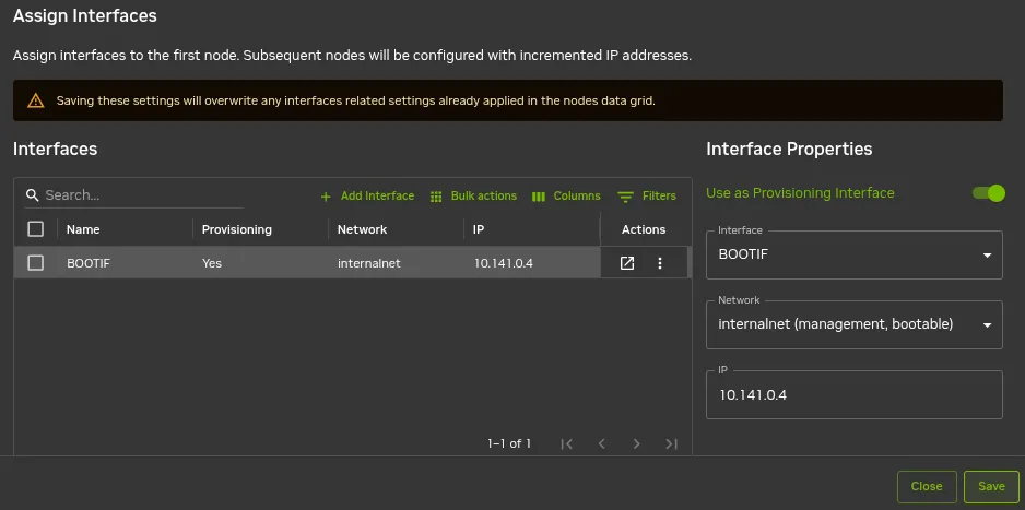 Node Creation Wizard: Adding Interface Settings For Bulk Assignment