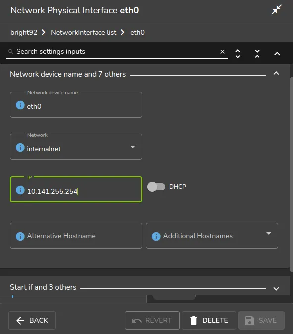 Setting The IP Address On A Head Node In Base View