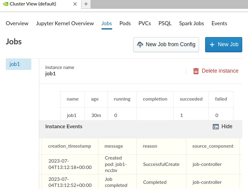 Jupyter Kubernetes Operators Manager: Jupyter data migration jobs tab