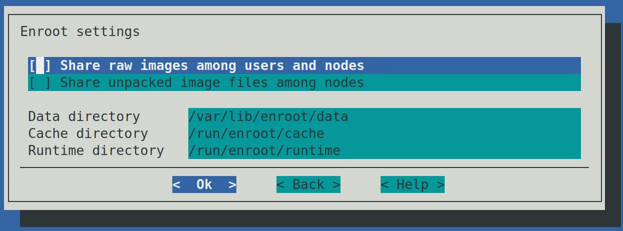 cm-wlm-setup Enroot settings screen