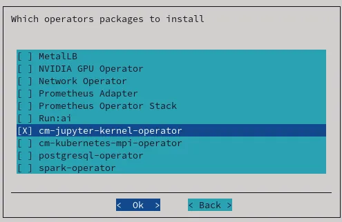 Jupyter Kernel Operator selection with cm-kubernetes-setup