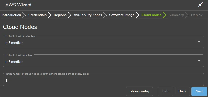 Selecting Cloud Types With The Cluster Extension Wizard With Base View
