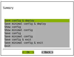 cm-wlm-setup TUI summary screen