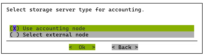 cm-wlm-setup selection of the type of node on which the Slurm accounting database runs
