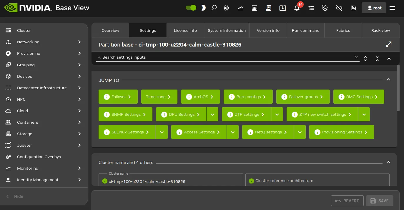 Cluster Settings