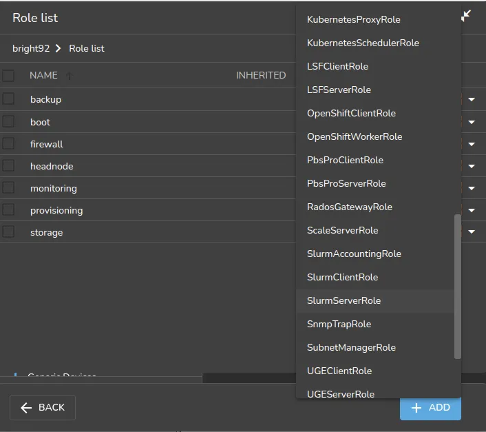 Workload management role assignment on a head node