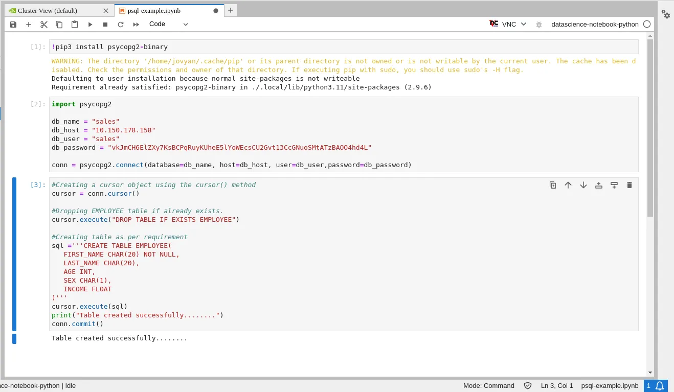 Jupyter Kubernetes Operators Manager: PSQL notebook