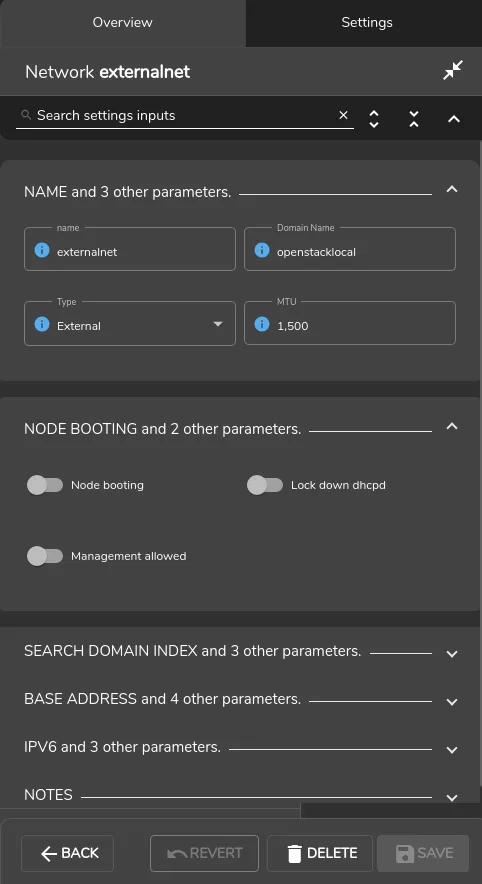 Network Settings For External Network