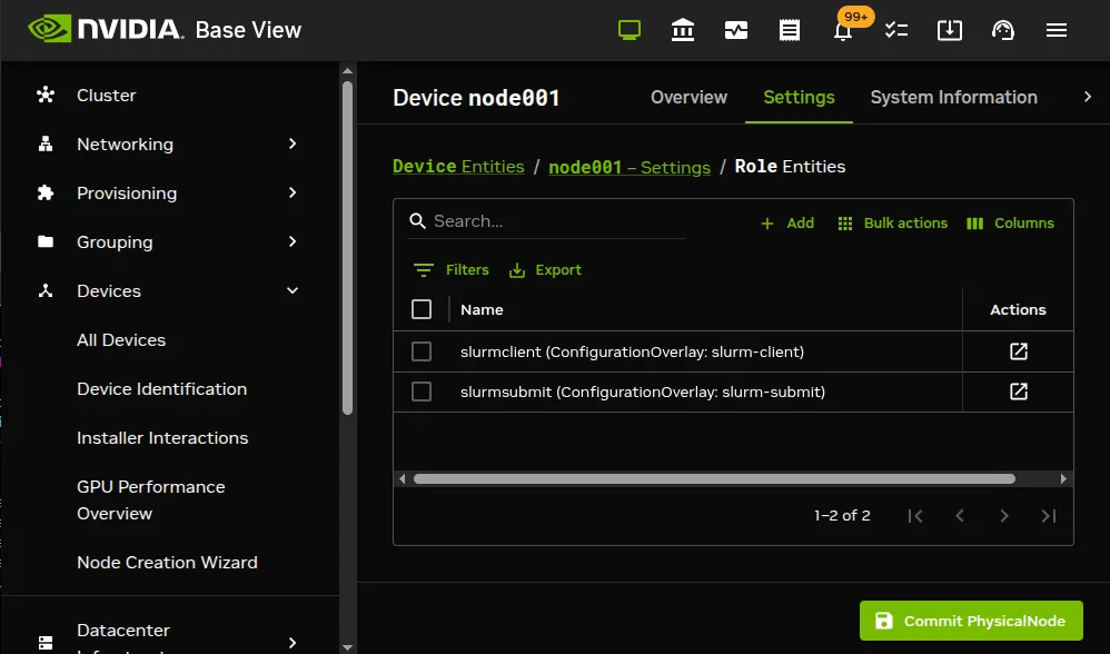 Roles seen on regular node in Base View