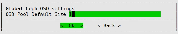 Ceph Installation OSD Global Settings: OSD Pool Default Size