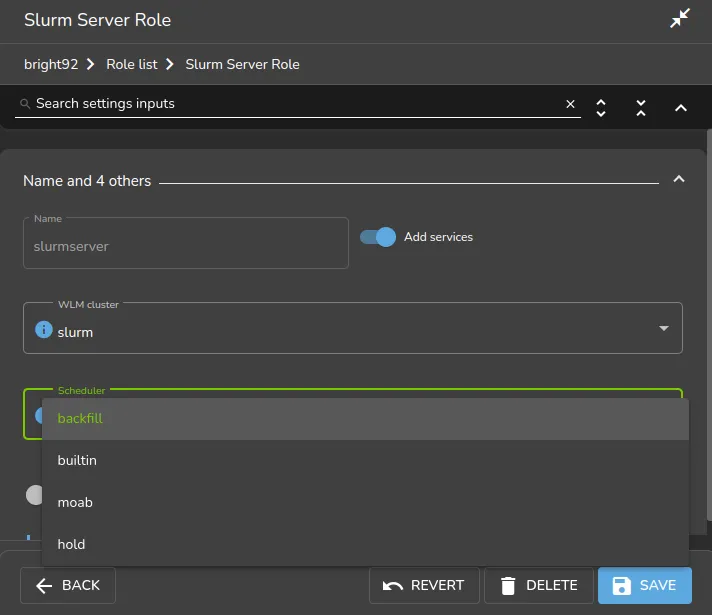 Workload management role assignment options on a head node