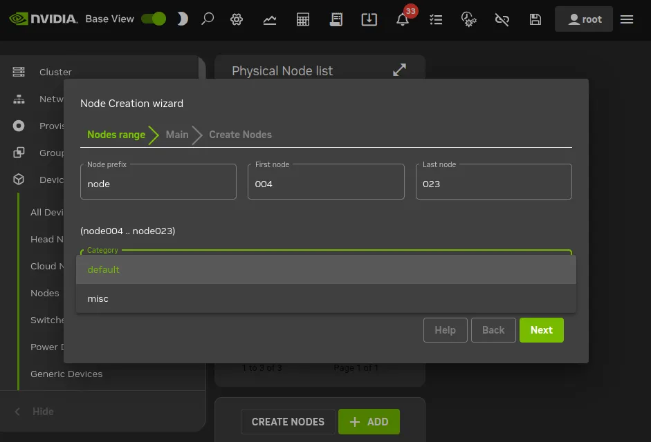 Node Creation Wizard: Setting Interfaces