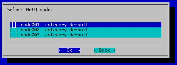 NetQ nodes selection