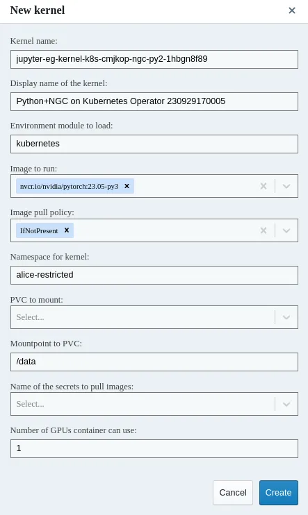 Creating kernel from template