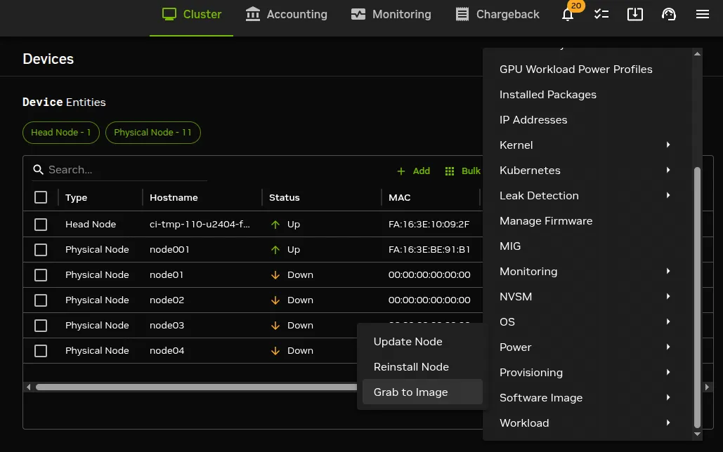 Synchronizing node-to-image: accessing Grab to image