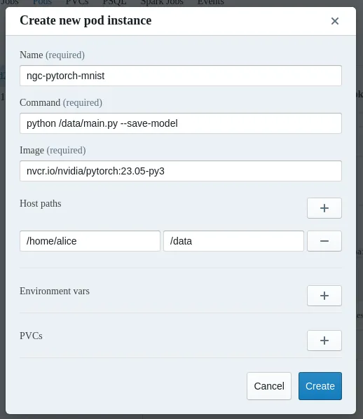 Jupyter Kubernetes Operators Manager: pod creation