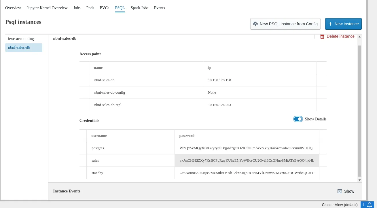 Jupyter Kubernetes Operators Manager: PSQL overview