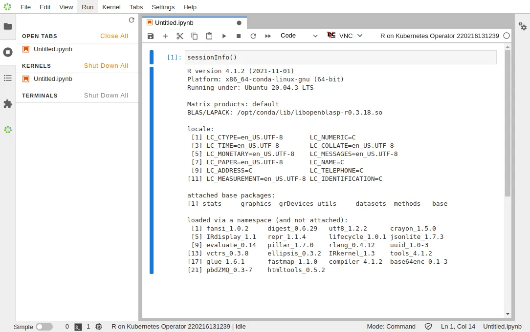 JupyterLab: running the IR kernel
