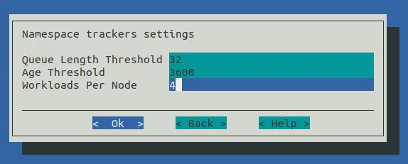 Auto Scaler Setup Kubernetes Namespace Tracker Settings