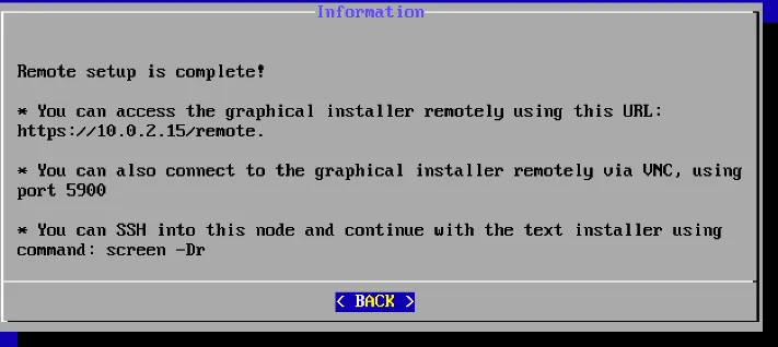 ncurses Remote Installation Remote URL Displayed