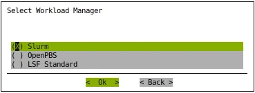 cm-wlm-setup TUI WLM selection screen