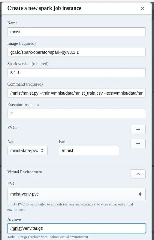 Jupyter Kubernetes Operators Manager: create Spark job