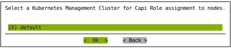 Select a Kubernetes management cluster