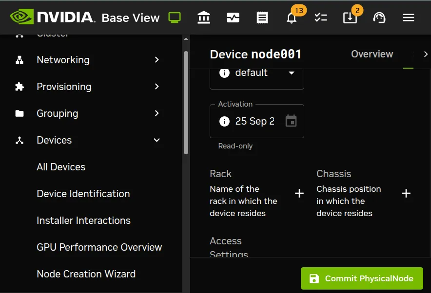 Rack assignment using Base View