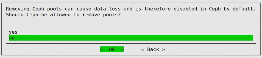 Ceph Installation: Option To Have Ceph Allowed To Remove OSD Pools
