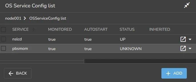Services seen on regular node in Base View
