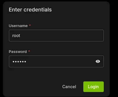 Web GUI for autonomous hardware recovery: login page