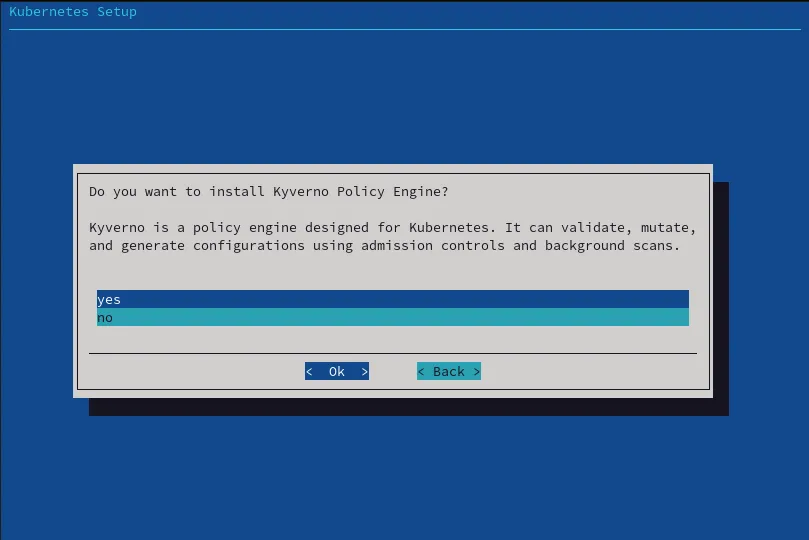 Choosing Kyverno installation