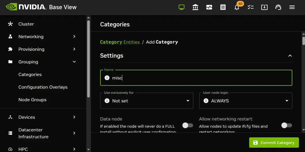 Base View: Adding A misc Category