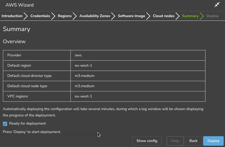 Summary Screen For The Cluster Extension Wizard With Base View