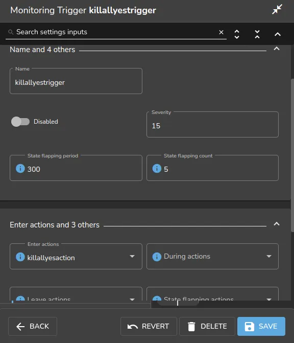 Base View Monitoring Configuration: Setting A Trigger