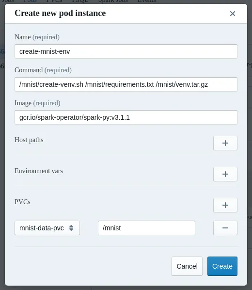 Jupyter Kubernetes Operators Manager: pod creation for virtual environment