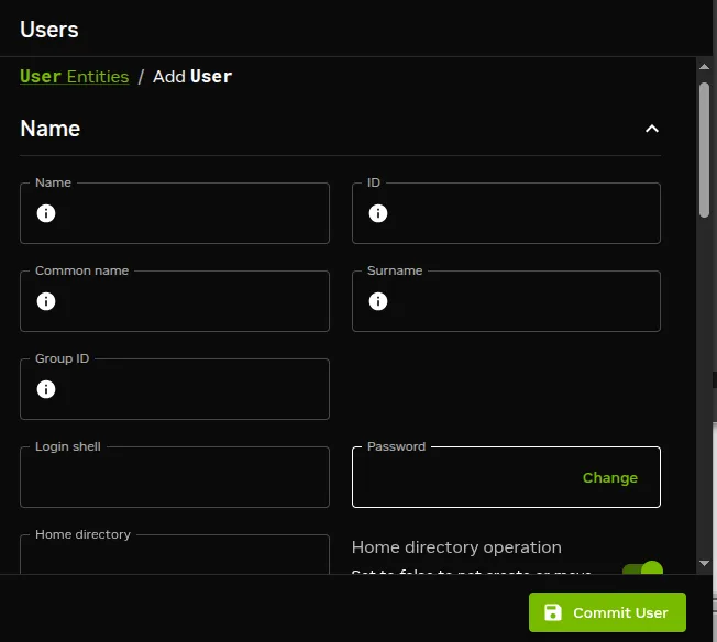 Base View User Management: Add Dialog