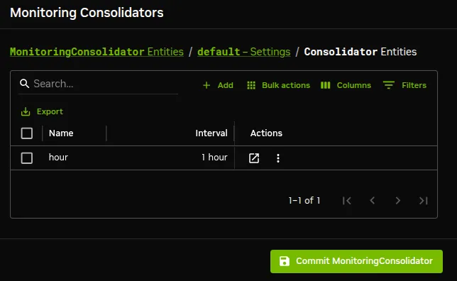 Base View Monitoring Configuration Consolidator Items
