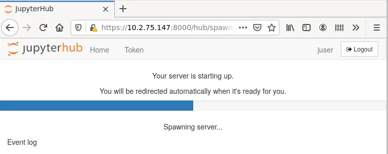 JupyterHub starting single-user server