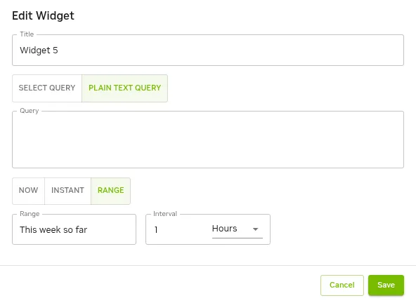 Job accounting: query construction for widget