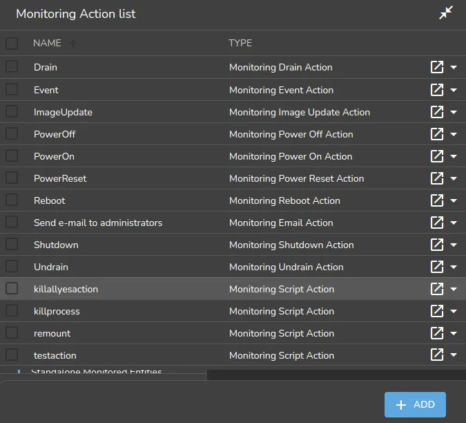 Base View Monitoring Configuration: Adding An Action