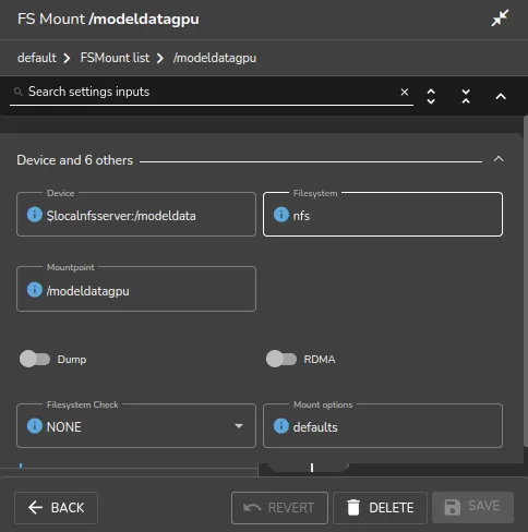 Setting up NFS mounts on a node category using Base View
